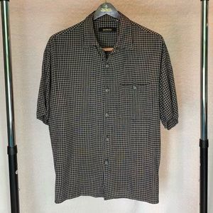 Bachrach gauzy linen black/taupe, s/s shirt
